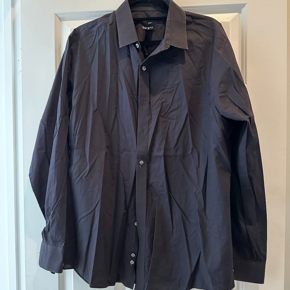 Bar III Slim Fit Black Button Shirt